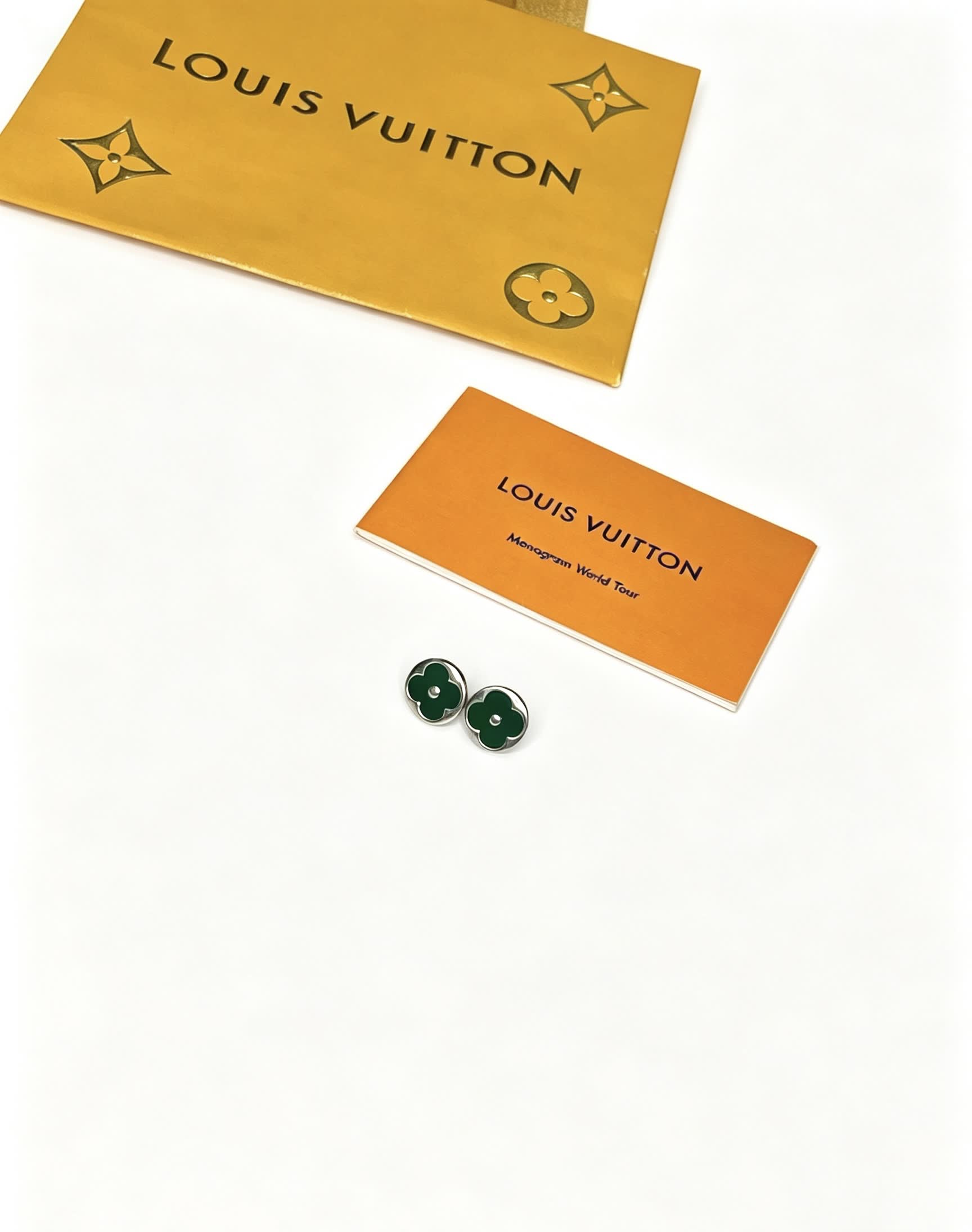 Louis Vuitton Green Flower Earrings